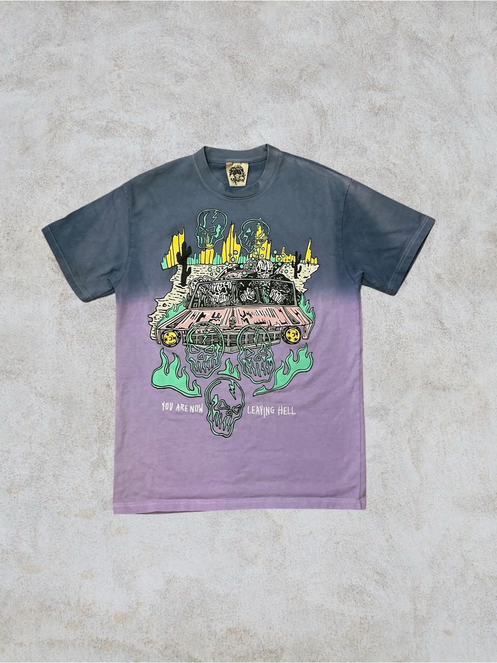 Warren Lotas “You Are Now Leaving Hell” Ombré T-Shirt
